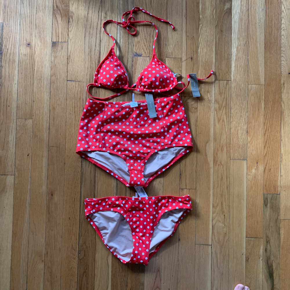 NEW J CREW BIKINI 3 PC (2 BOTTOM STYLES) in S